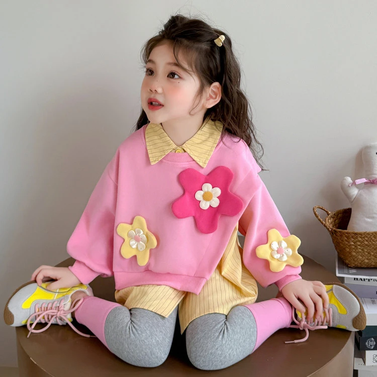 女童装套装秋装2025新款儿童洋气卫衣打底裤小女孩秋装时髦两件套