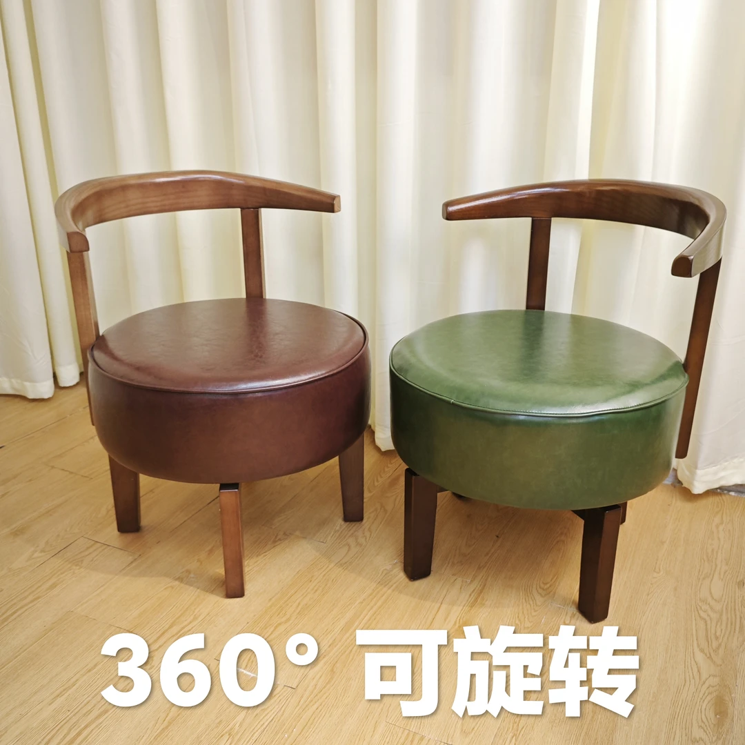 家用舒适沙发椅无甲醛椅子卧室靠背转椅懒人可旋转座椅实木休闲椅