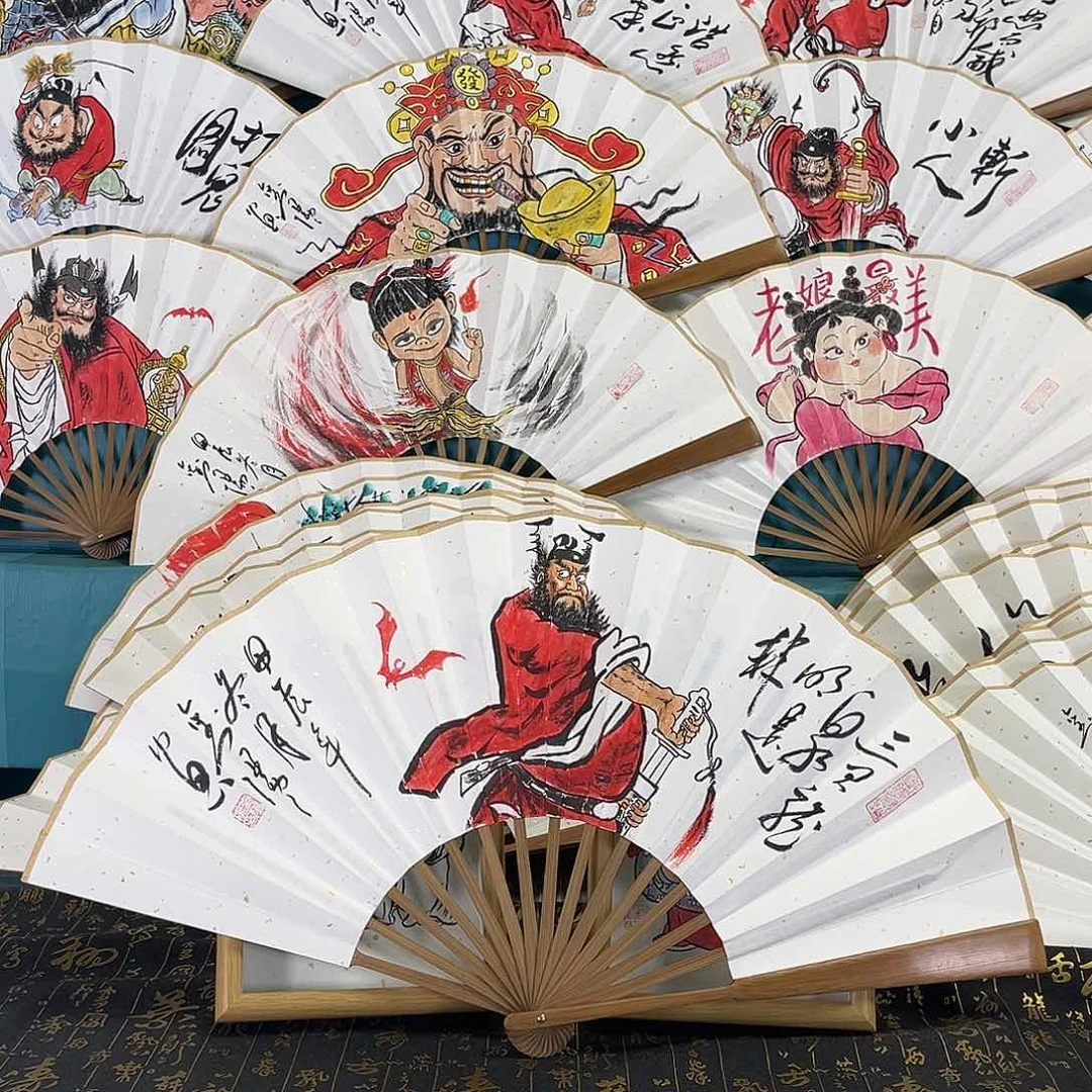 国画瑞*花手绘折扇一把