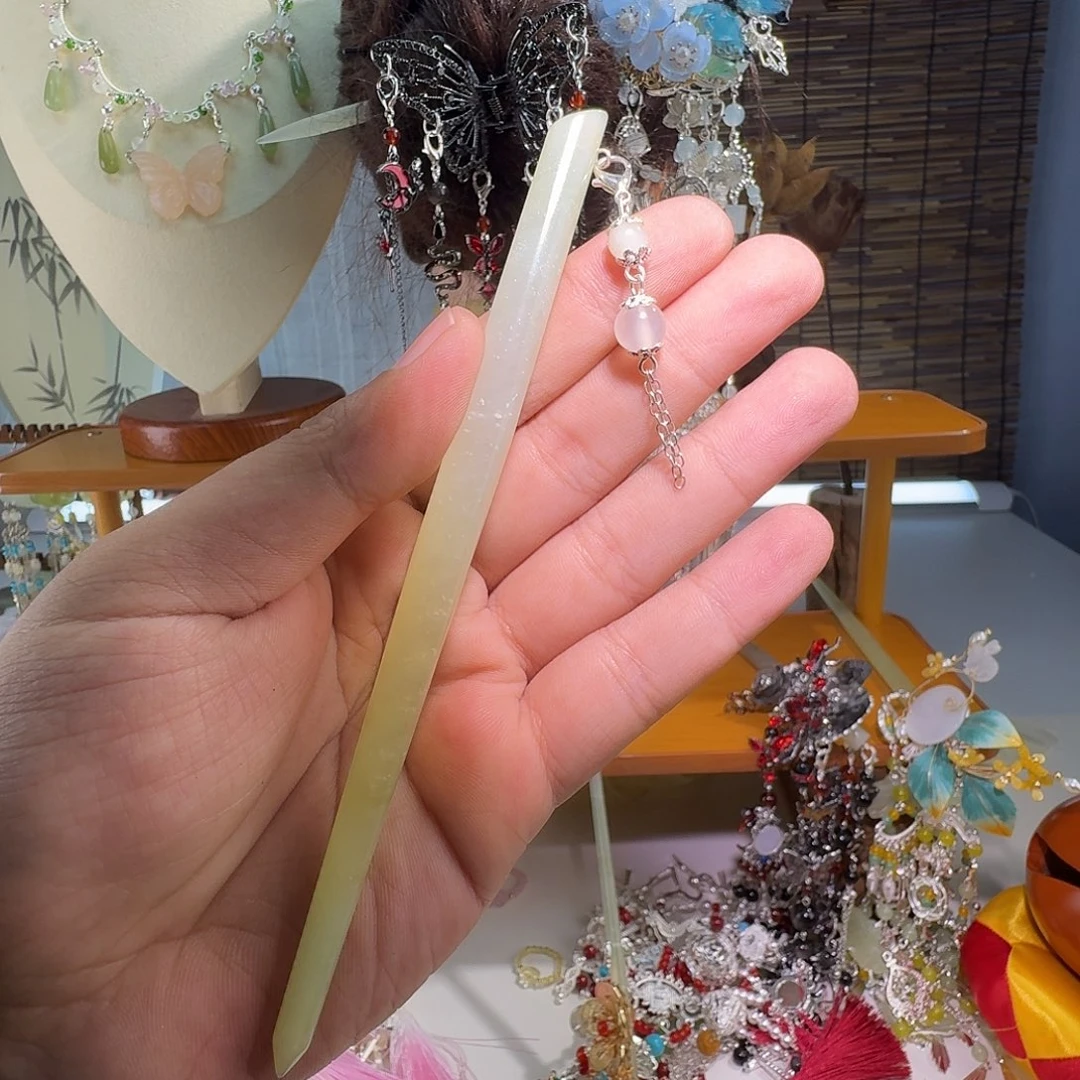 蛇纹石玉合金发饰