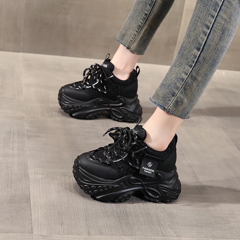 8067-7厚底内增高显瘦爆款老爹鞋女2025秋季新款小个子运动休闲鞋