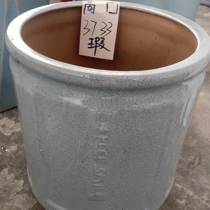 花盆陶瓷圆口蓝灰大号