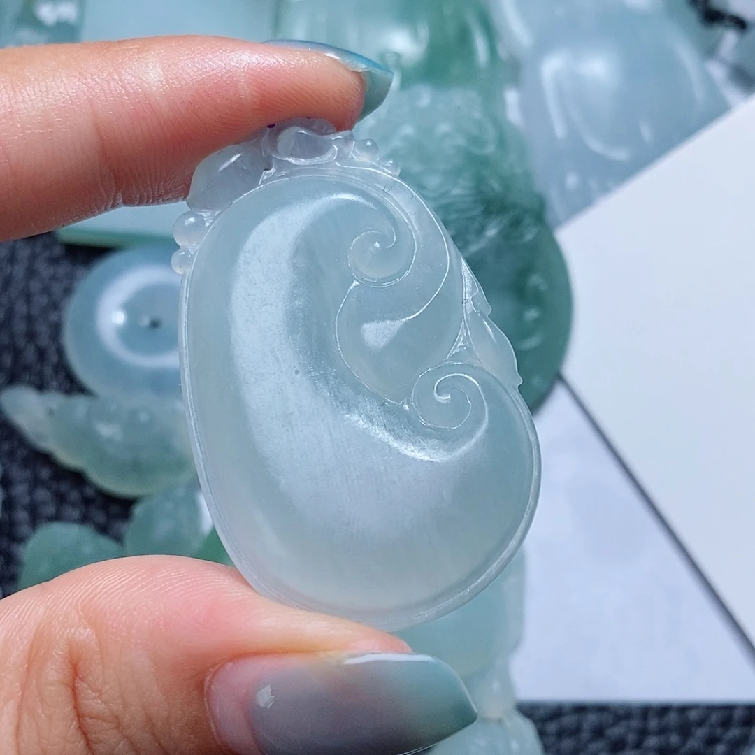 定制翡翠未镶嵌毛货付款后确认抛光