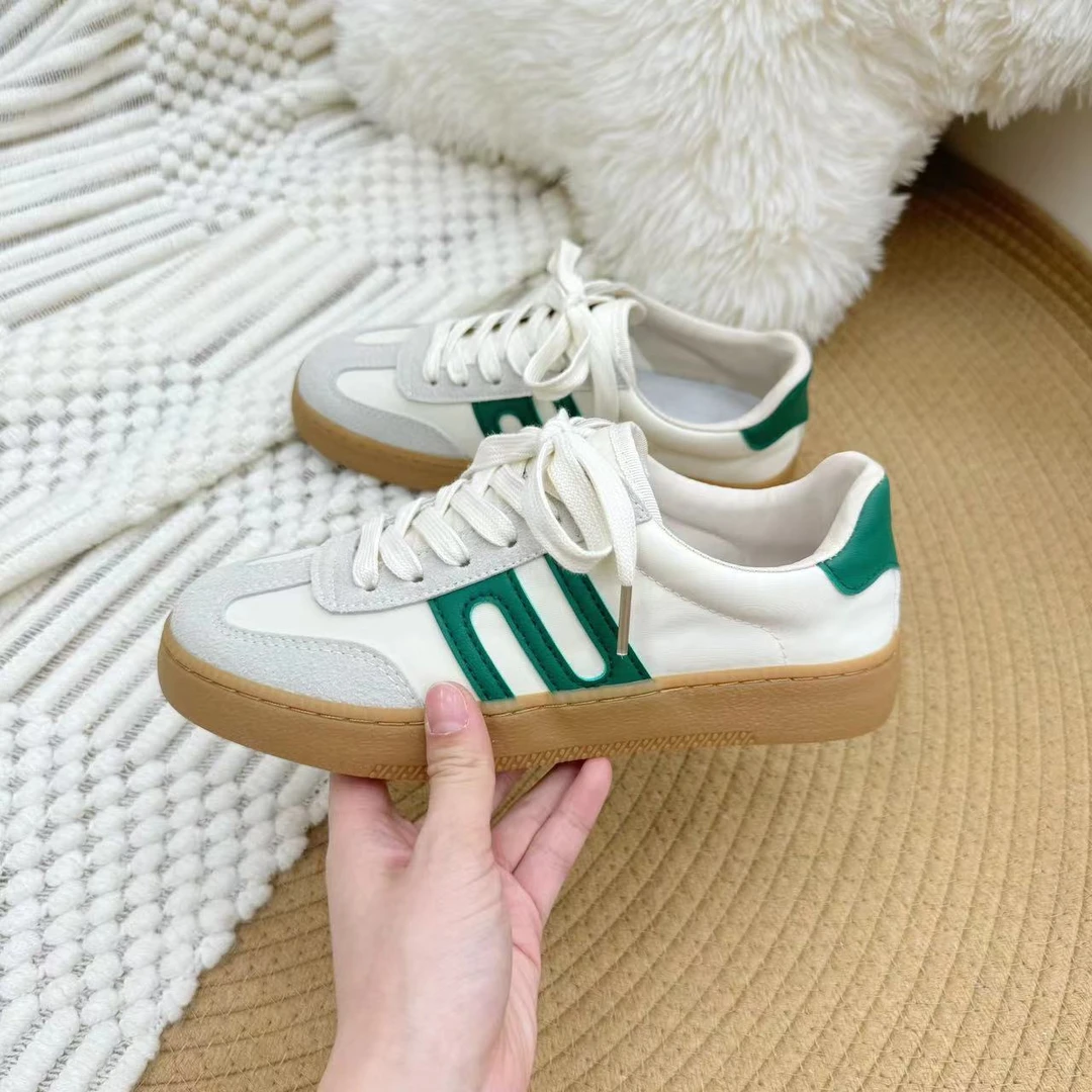 F-705 复古德训鞋女2025新款韩版潮流厚底板鞋低帮休闲学生女鞋