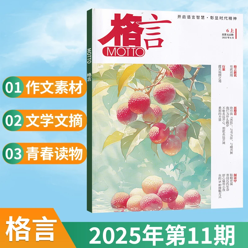 格言杂志 2025年中学生课外阅读 青春励志校园文学文摘心灵鸡汤
