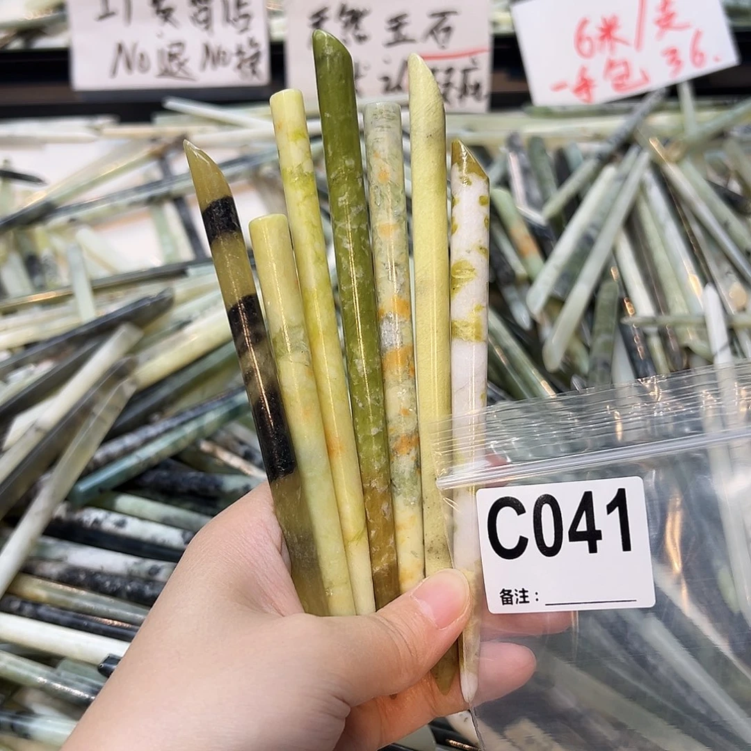 蘑***花未镶嵌蛇纹石玉发饰