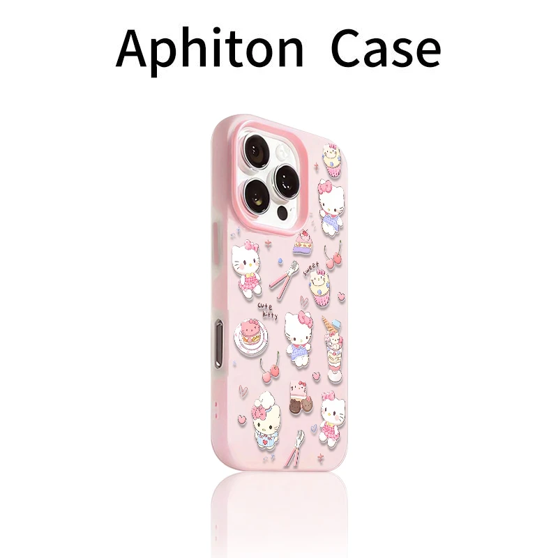 奥菲顿满屏甜品凯蒂适用苹果16肤感手机壳华为P70vivoppo小米1514