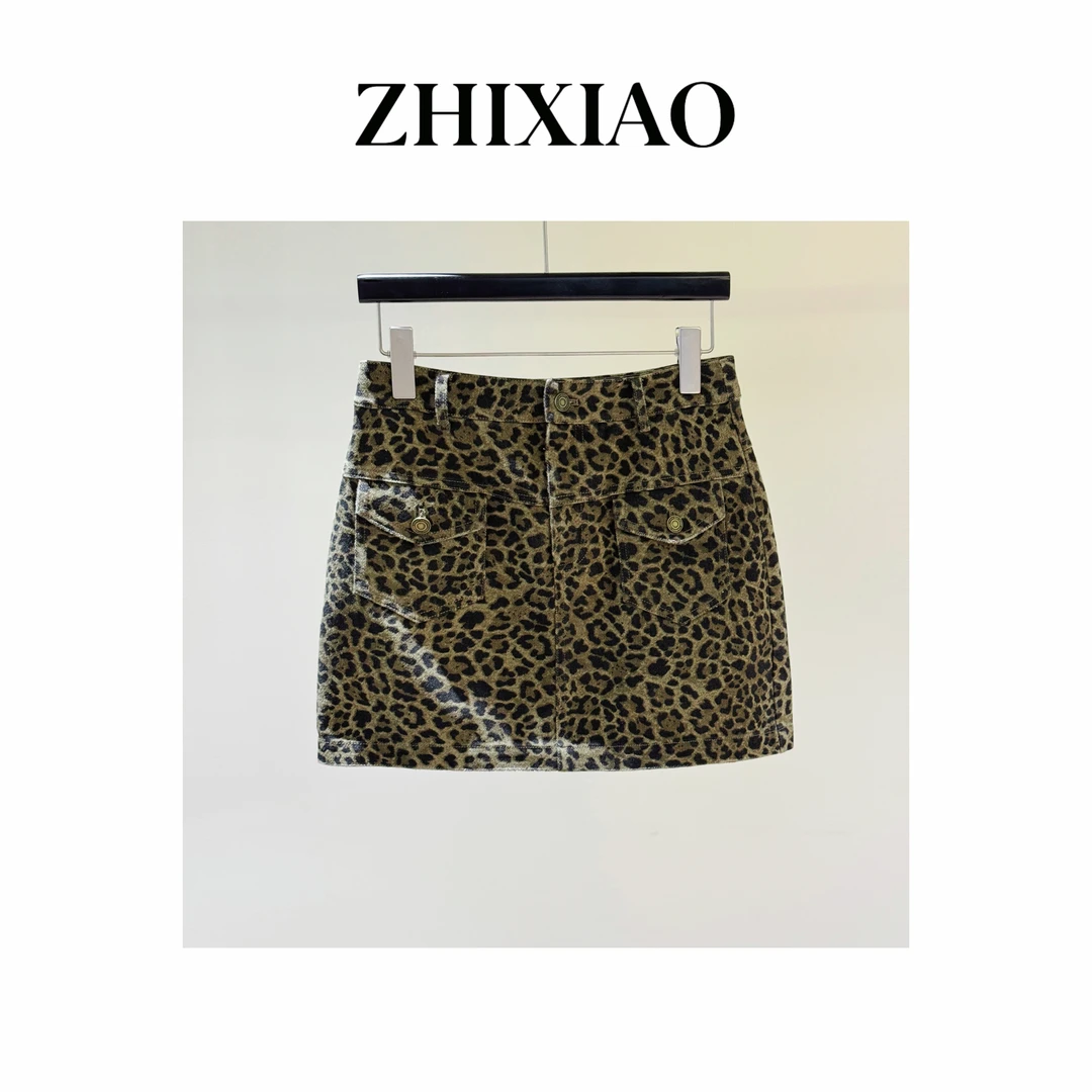 【ZHIXIAO】秋冬新款：豹纹短裙1221-5