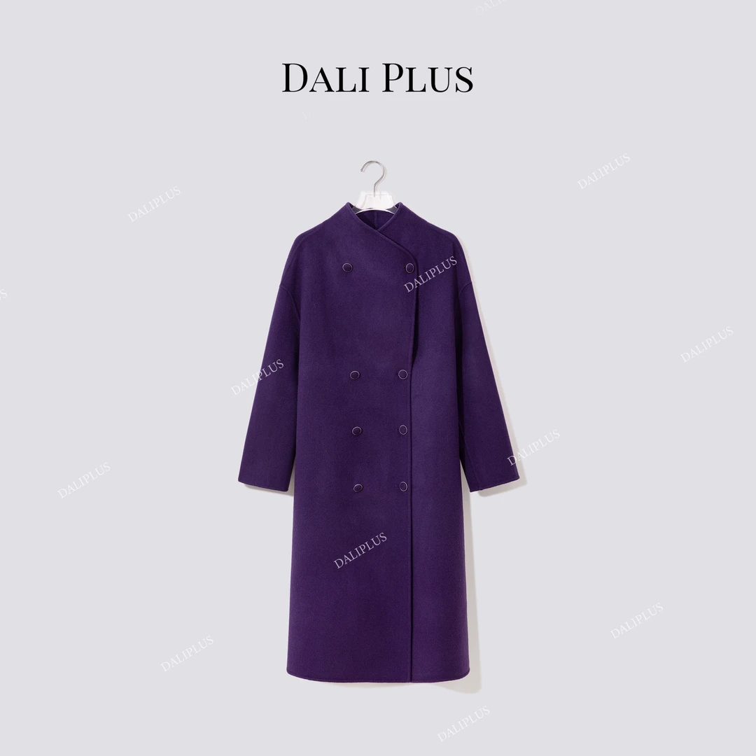 DALI PLUS“山羊绒+羊毛”超绝紫大衣长款毛呢大衣-D5MM3071