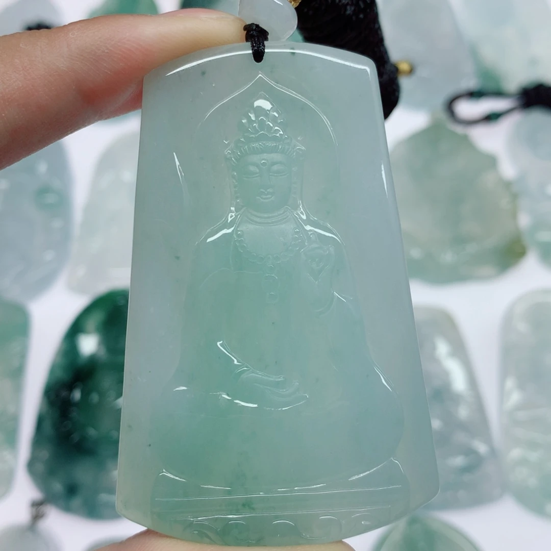 翡翠未镶嵌挂件素衣观音