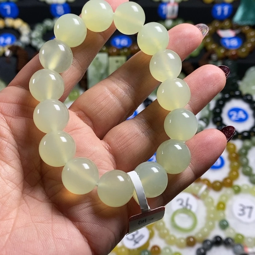 【闪购商品】蛇纹石玉手链未镶嵌五*三卡14