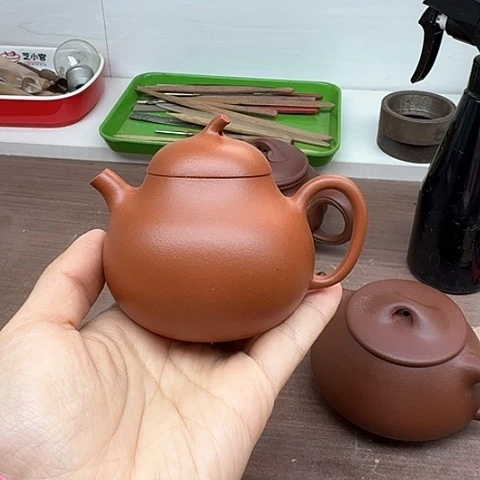 朱泥茶壶茶壶茶壶花****2