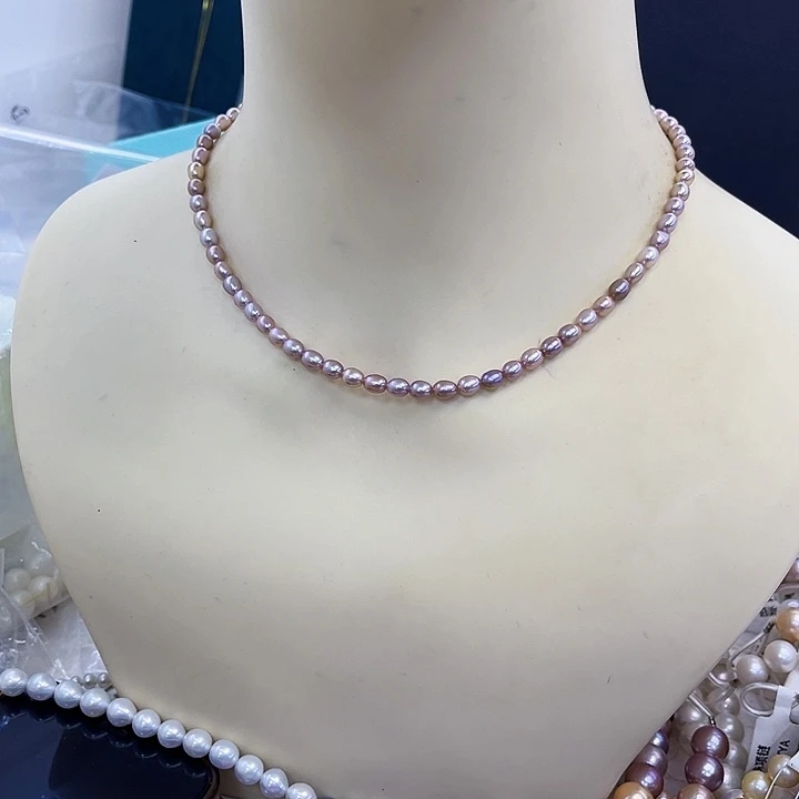 颈饰银S925镶嵌淡水珍珠