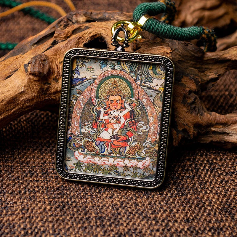 合金吊坠 藏式唐卡吊坠黄财神十二生肖护身符本命佛项链扎基拉姆