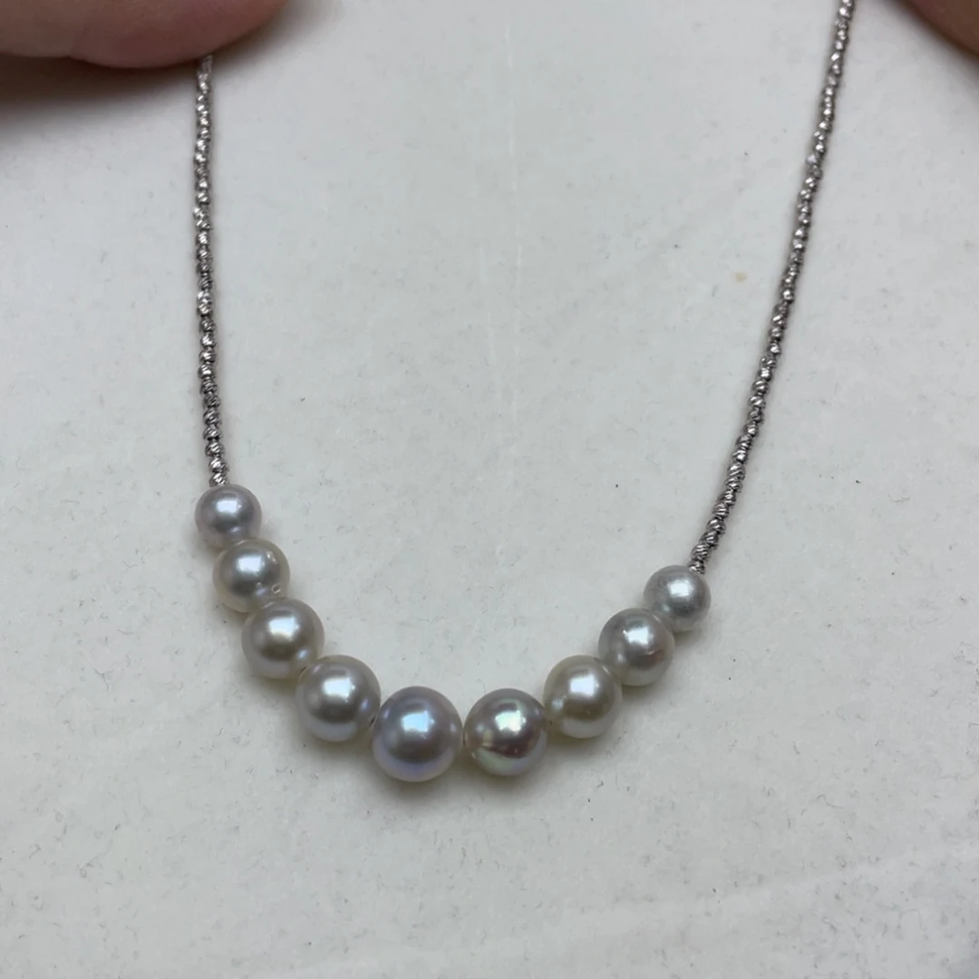 海水珍珠银S925镶嵌颈饰