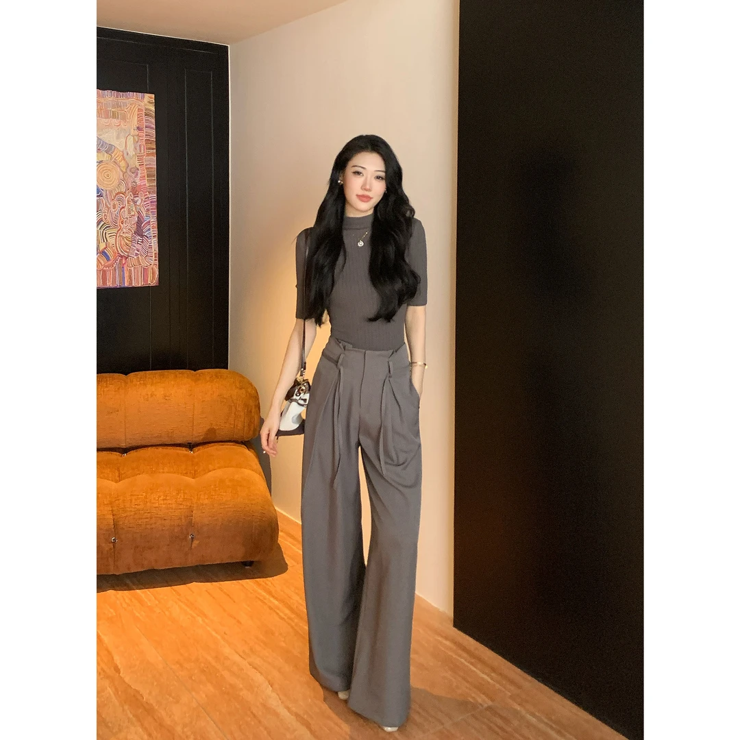 JIJINQI【现货】秋季时尚显瘦直筒裤百搭宽松休闲裤女 JD08KZPT1624