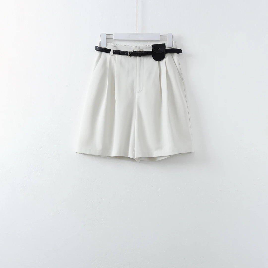 几里与麻 纯色简约通勤百搭西装短裤 裤长46 2031969