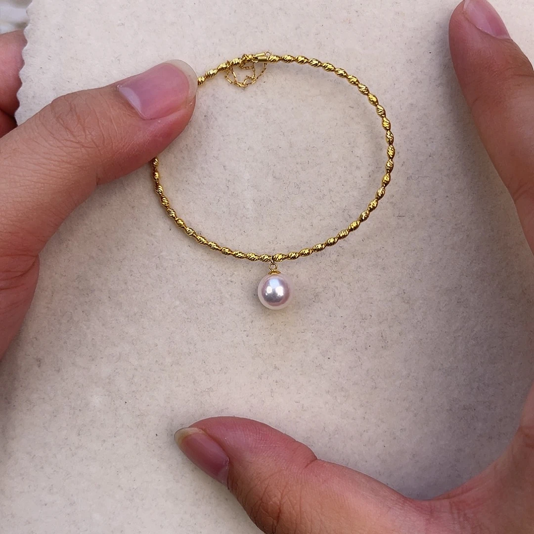 海水珍珠18K金镶嵌手绳