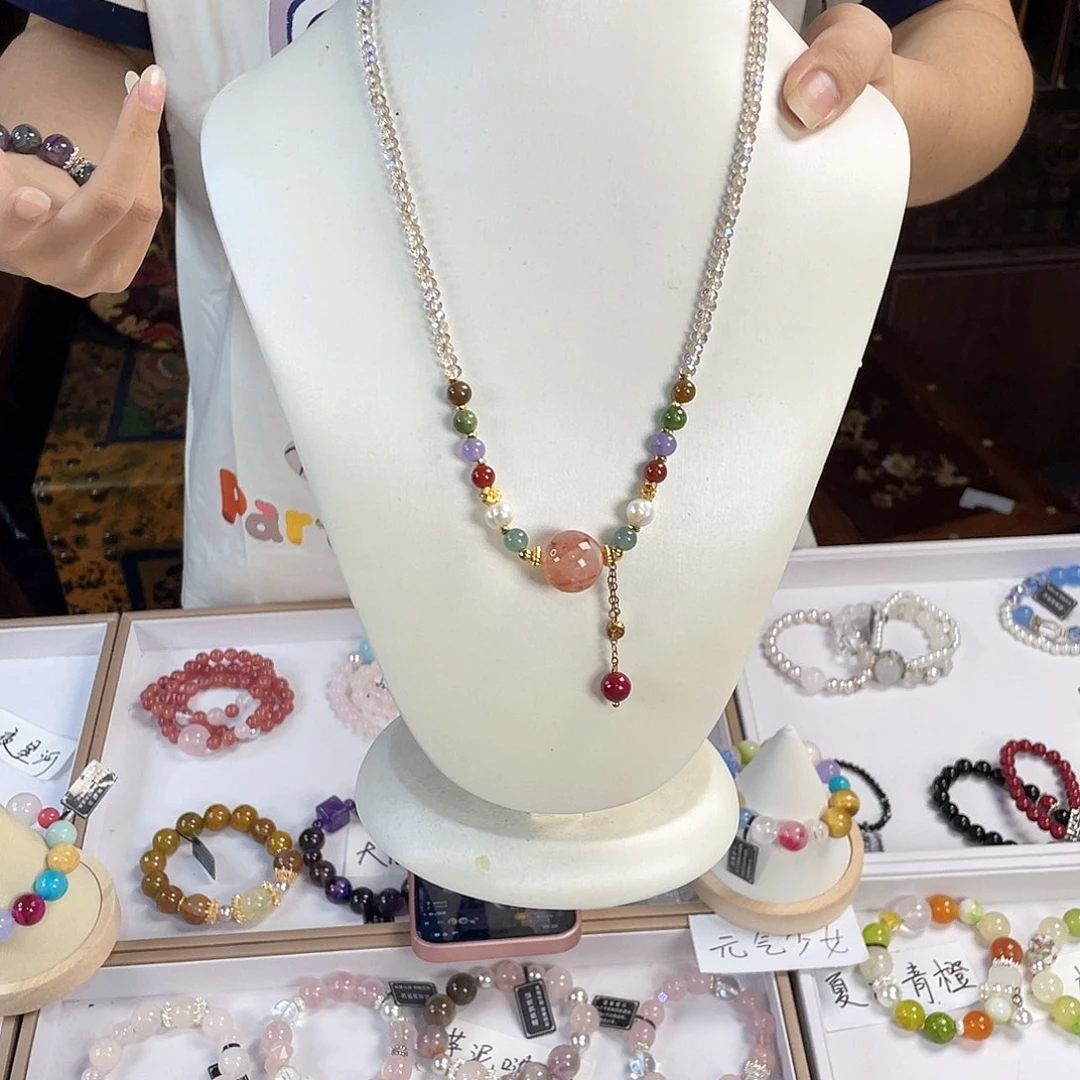 水晶手链银S925镀金镶嵌