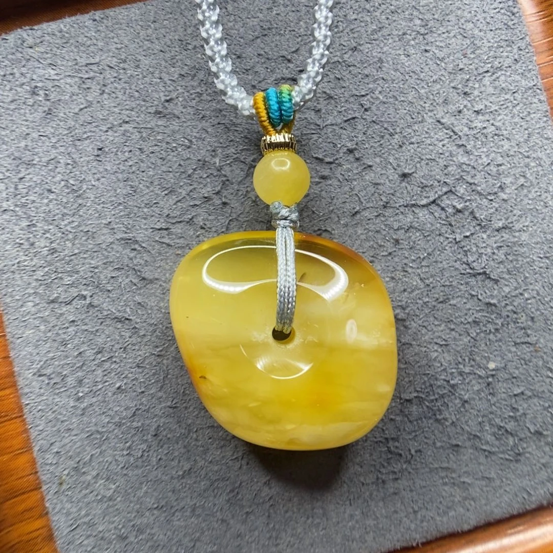 冰***荷蜜蜡未镶嵌颈饰郎