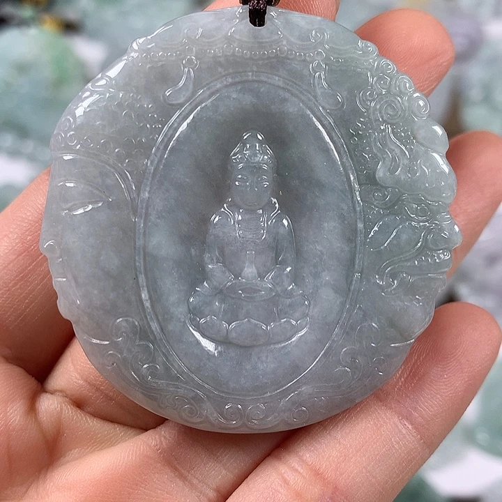 颈饰未镶嵌翡翠特色件佛魔一念观音福利