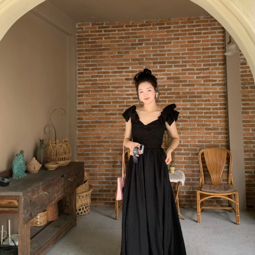 YJR叶老本儿 疏雨 法式气质显瘦时尚百搭休闲连衣裙YJR615