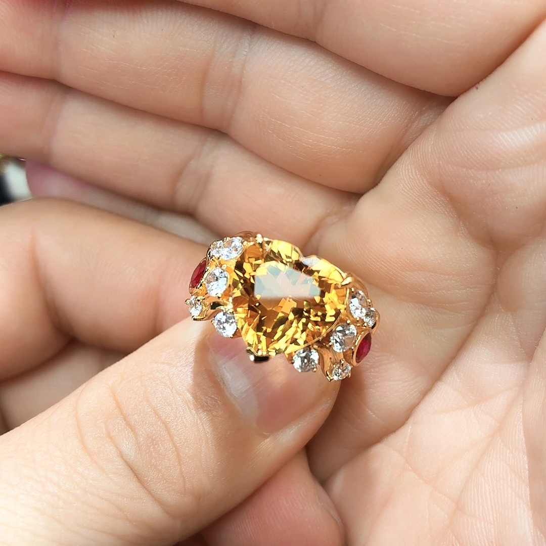 水晶戒指银S925镶嵌