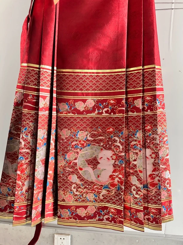 【可爱小猫 】织金妆花儿童马面裙