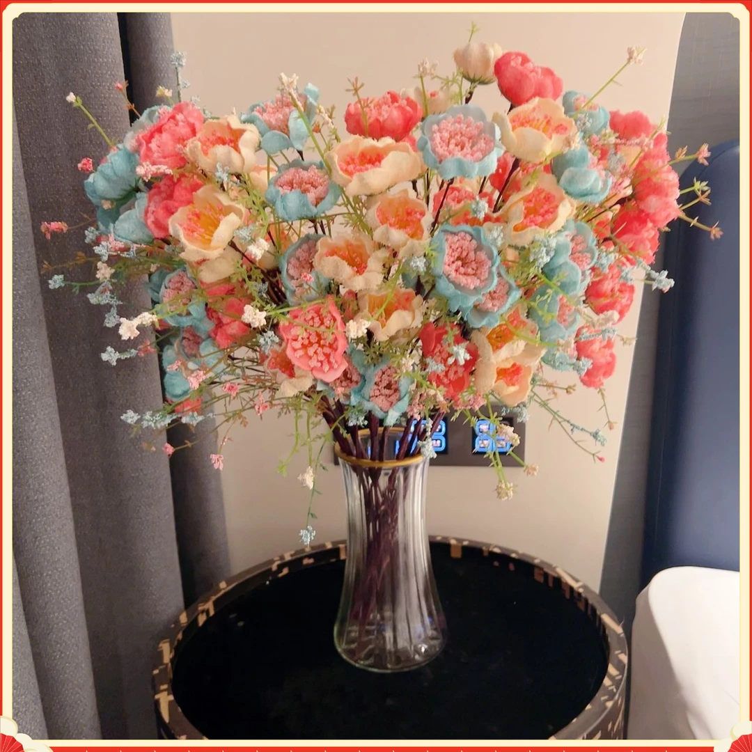 轻奢高档仿真花摆设杜鹃花假花客厅餐桌干花束装饰插花艺家【大橘】