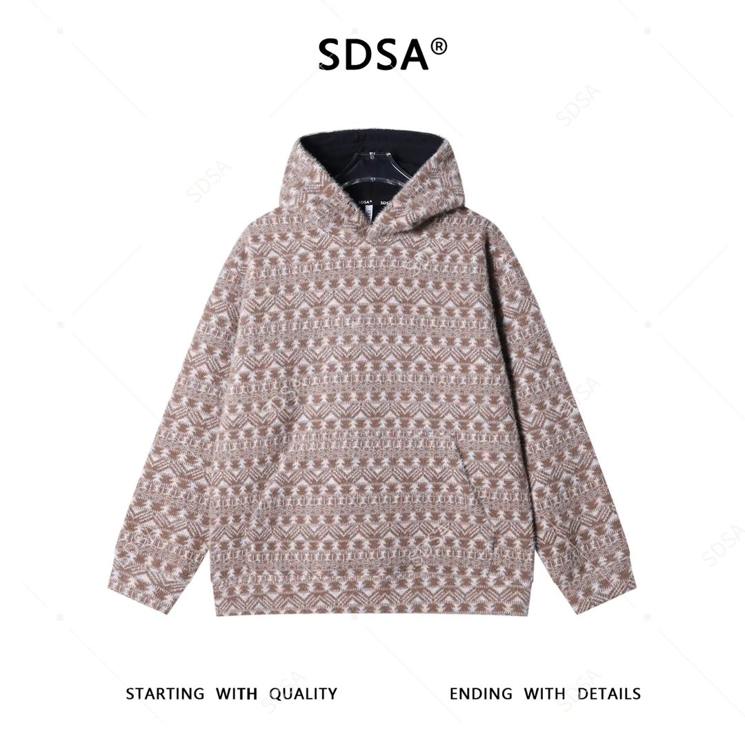 SDSA男士秋冬新款痞帅男装韩版撞色趣味条连帽卫衣百搭套头上衣