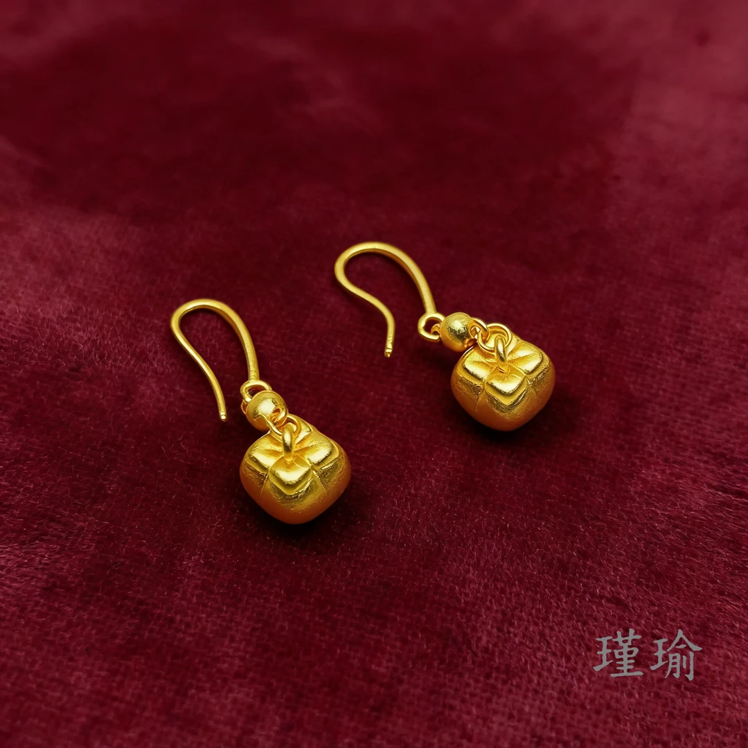 K07190黄色柿子耳钩多样性发货47474