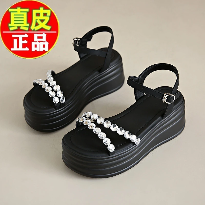 【万达撤柜】轻便厚底凉鞋夏季外穿新款时尚百搭小个子增高罗马鞋女