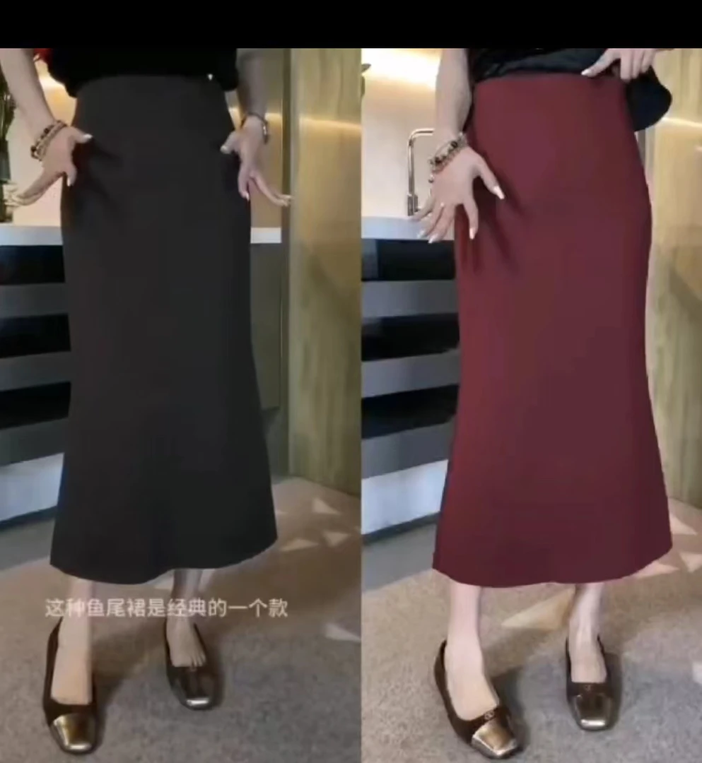 邹先森3107-28气质高腰显瘦复古开叉百搭春夏西装半身裙