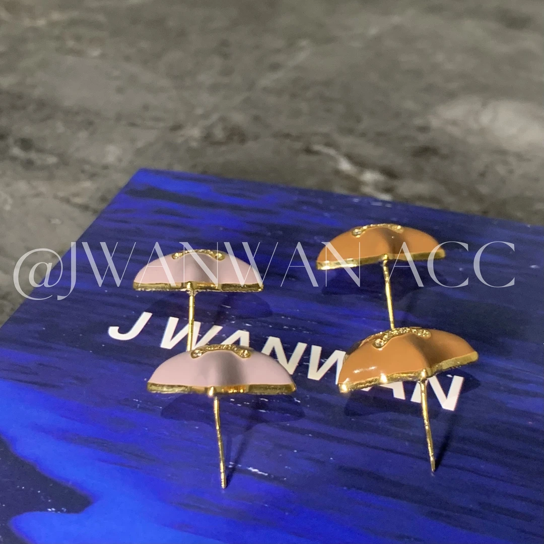 铜合金锆石耳饰 奶油曲奇.五角星珐琅双色亮面立体耳钉01ED1516