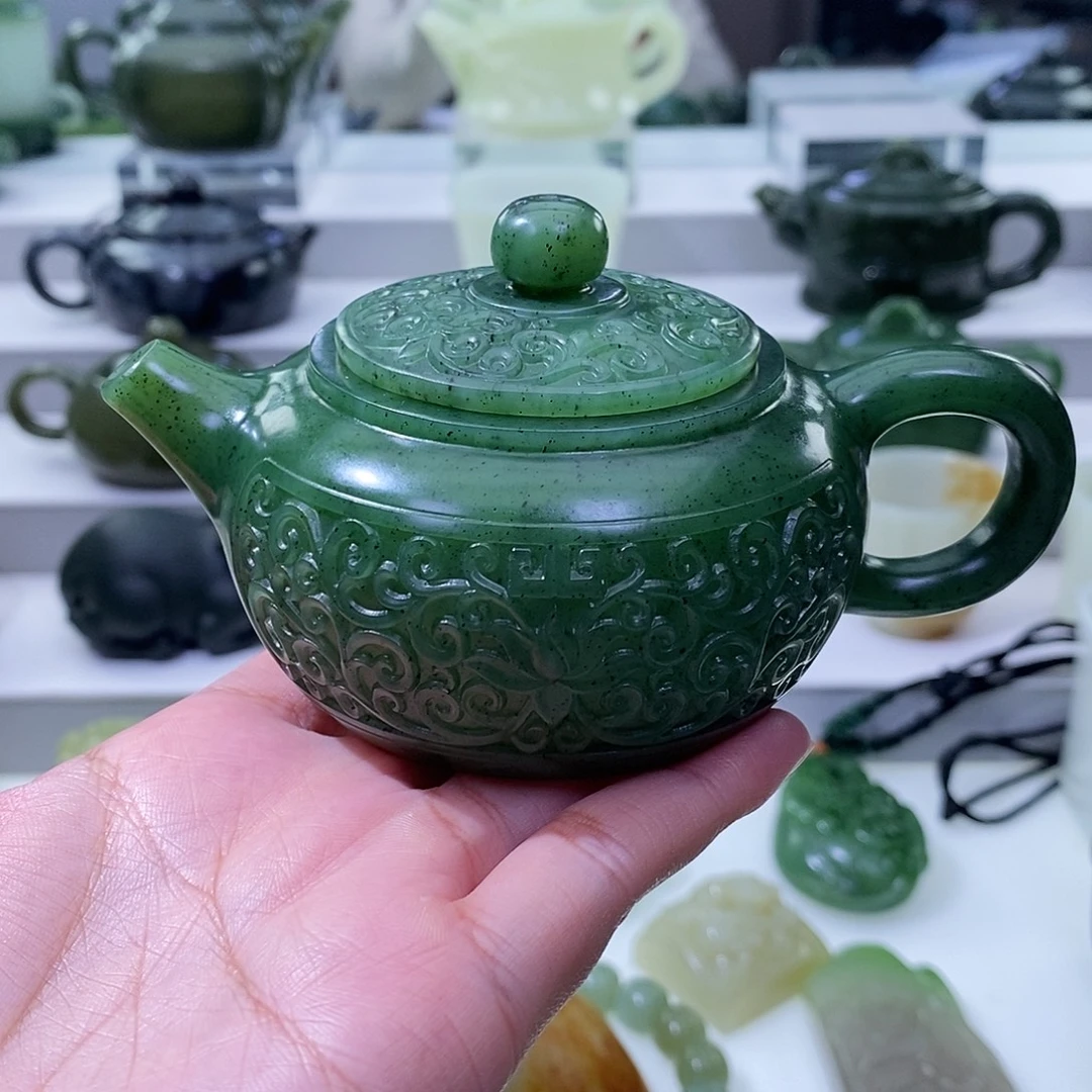 不***头和田玉未镶嵌挂件茶壶