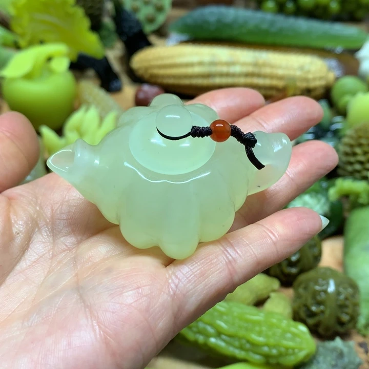 蛇纹石玉手把未镶嵌落***悔