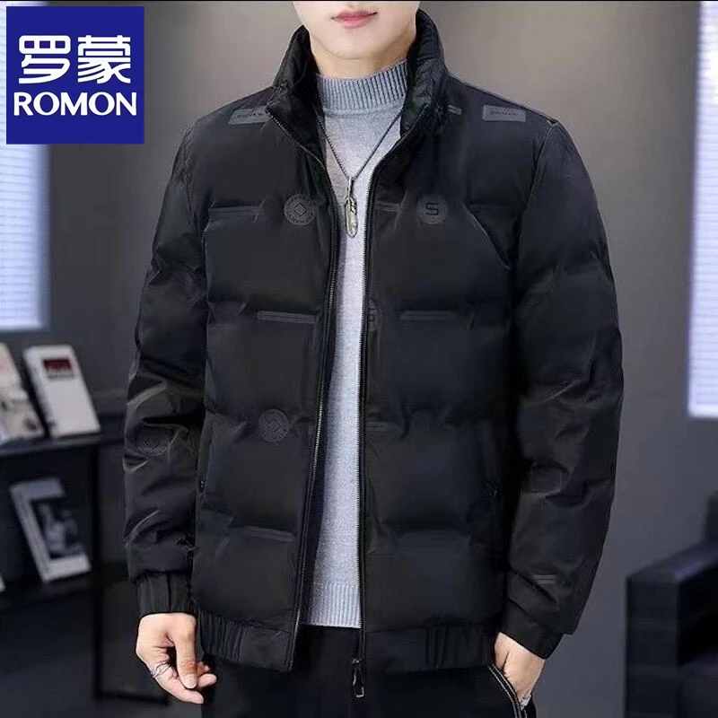 罗蒙新款立领青年男士时尚潮流韩版加厚保暖休闲宽松百搭短款外套
