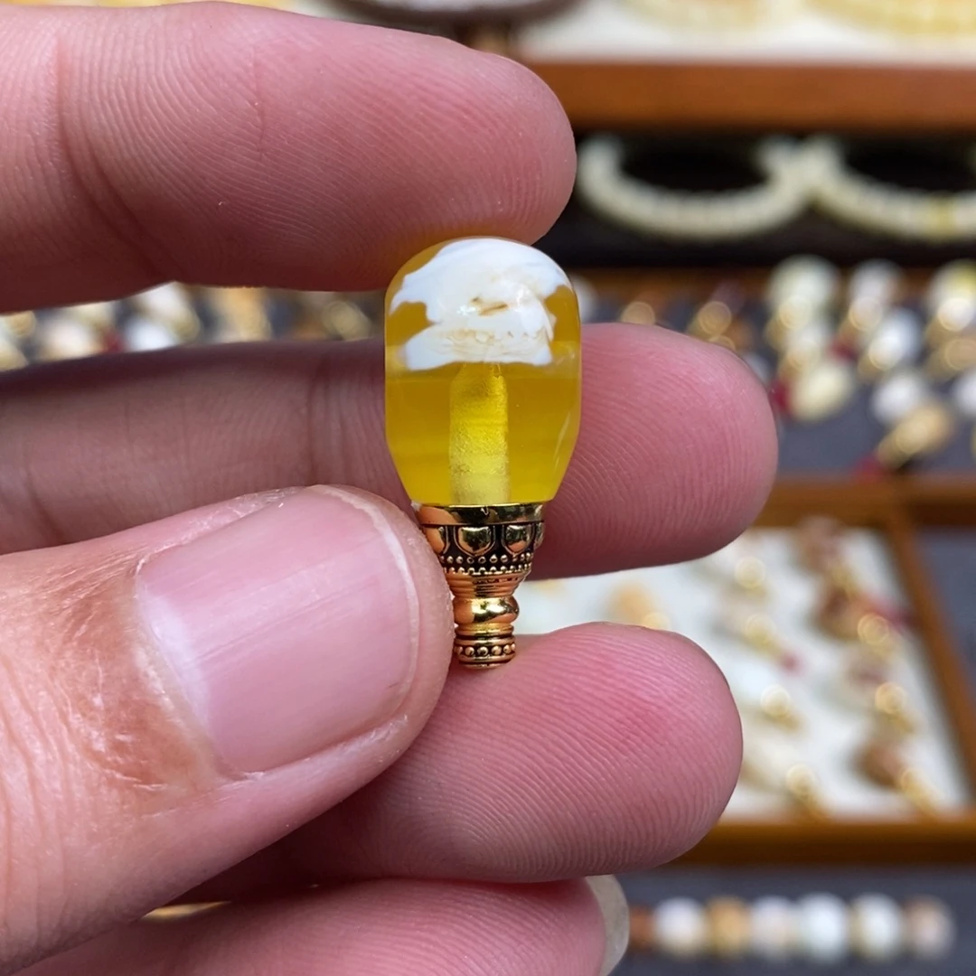 蜜蜡未镶嵌裸石配饰三通尺寸11.2