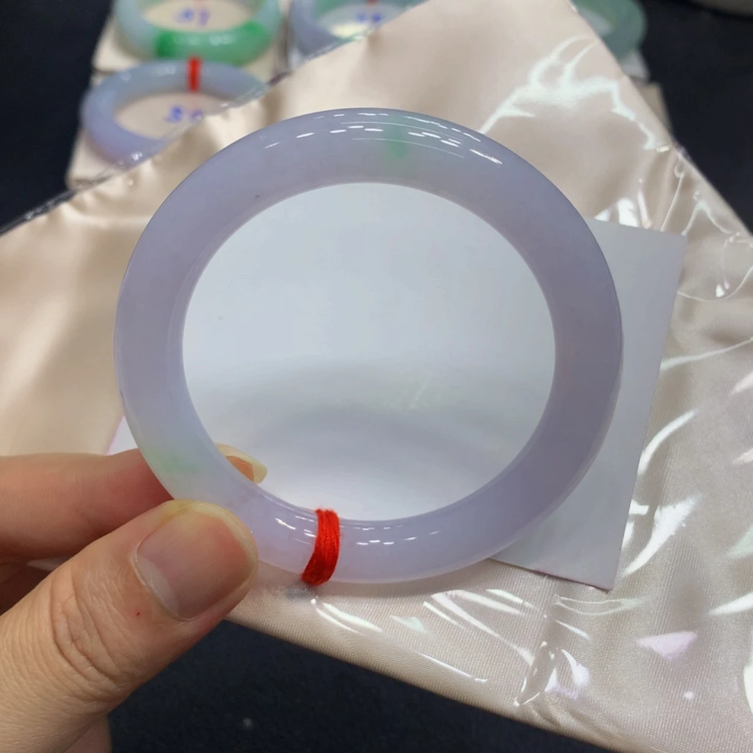 未镶嵌手镯翡翠翡翠手镯樱花粉色带绿12