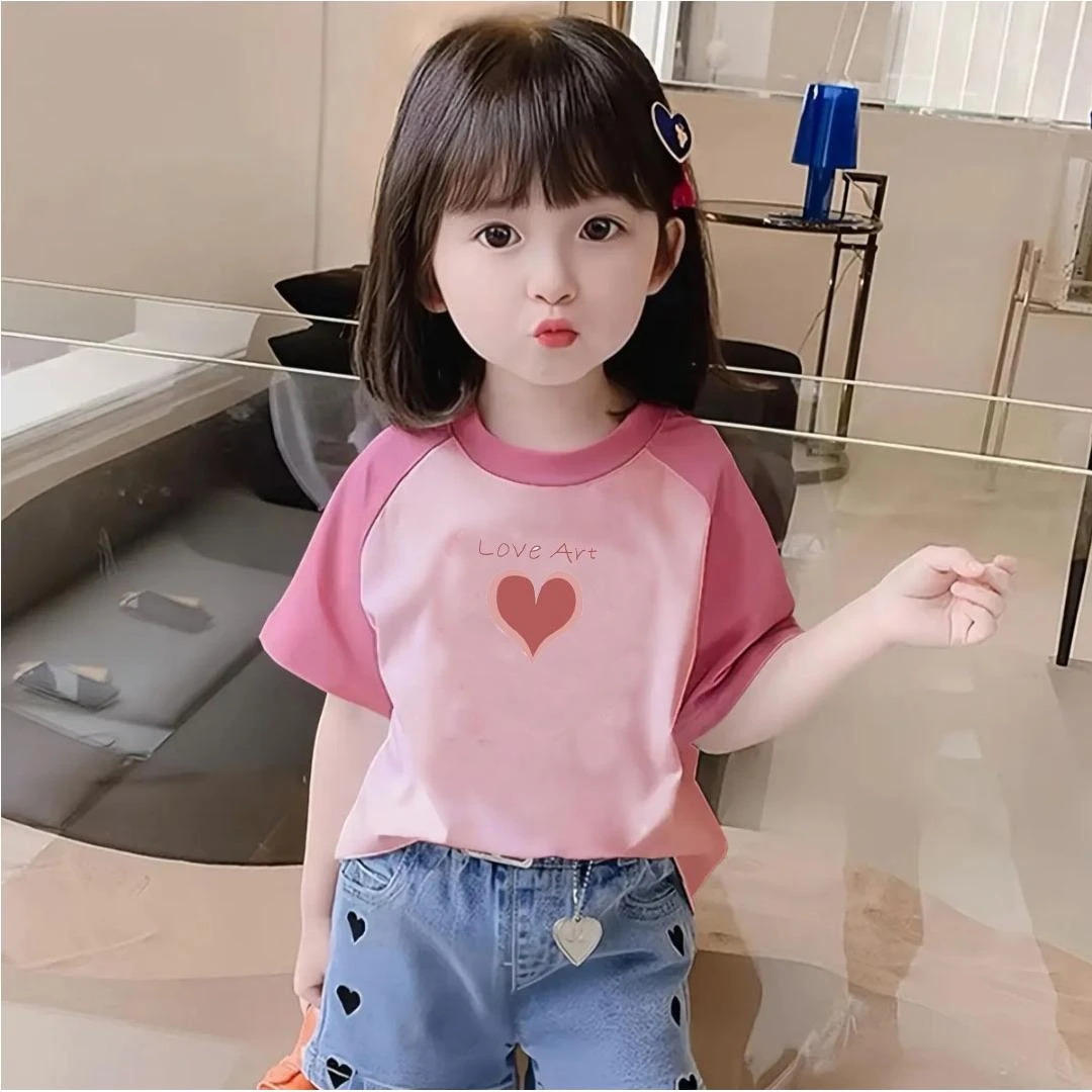 纯棉短袖t恤夏装新款男女童宝宝薄款洋气百搭上衣打底衫t