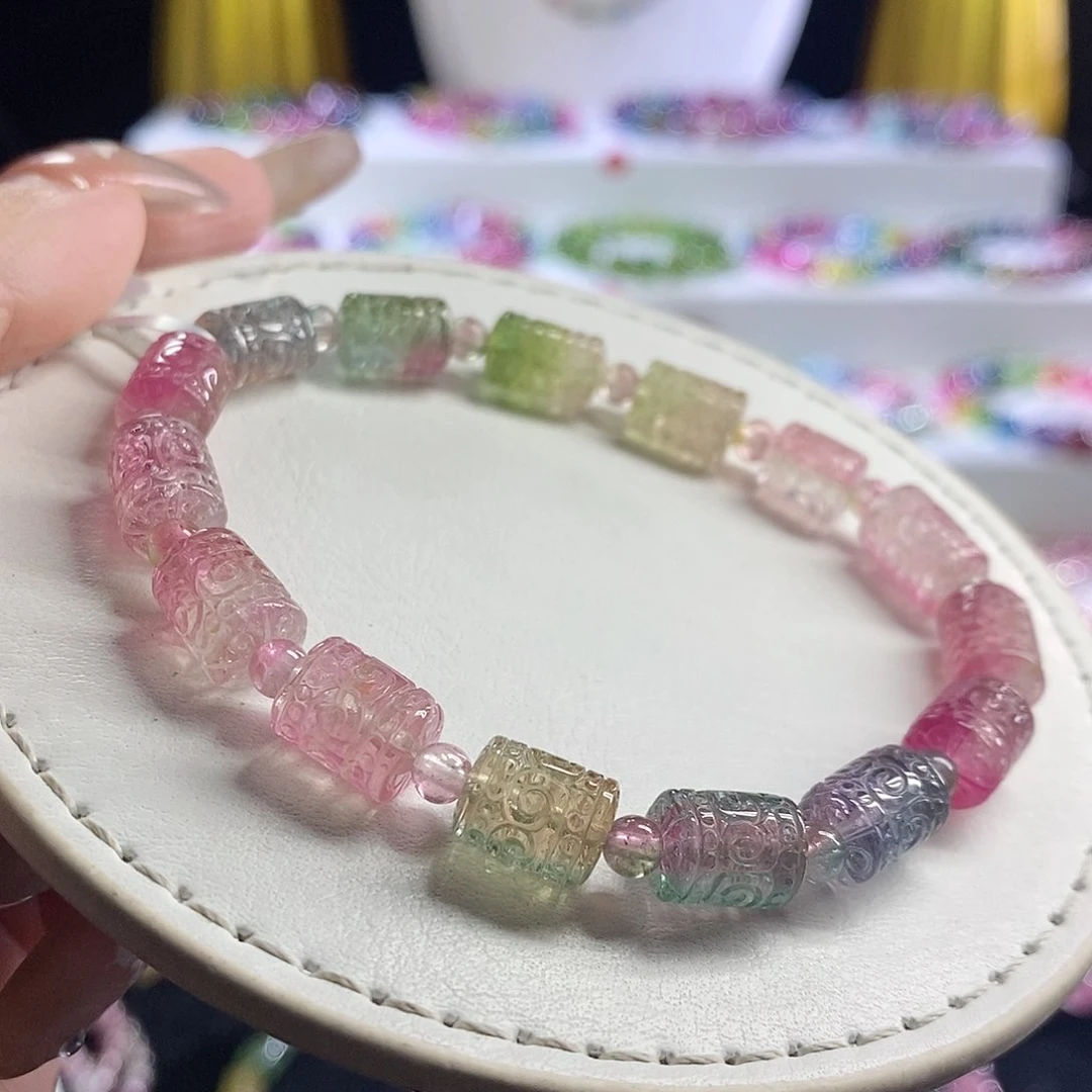 未镶嵌手链碧玺西瓜回纹