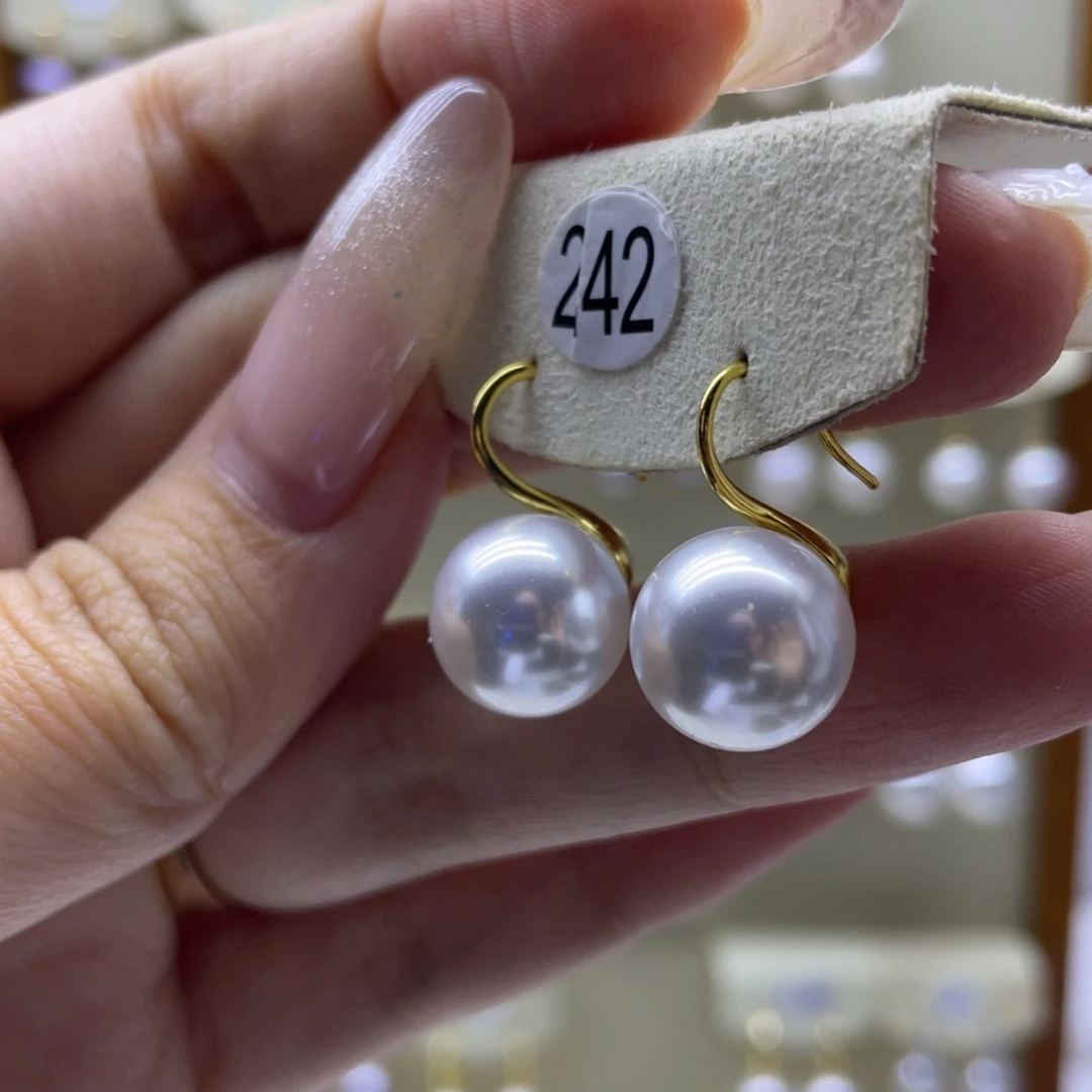 淡水珍珠耳饰银S925镶嵌