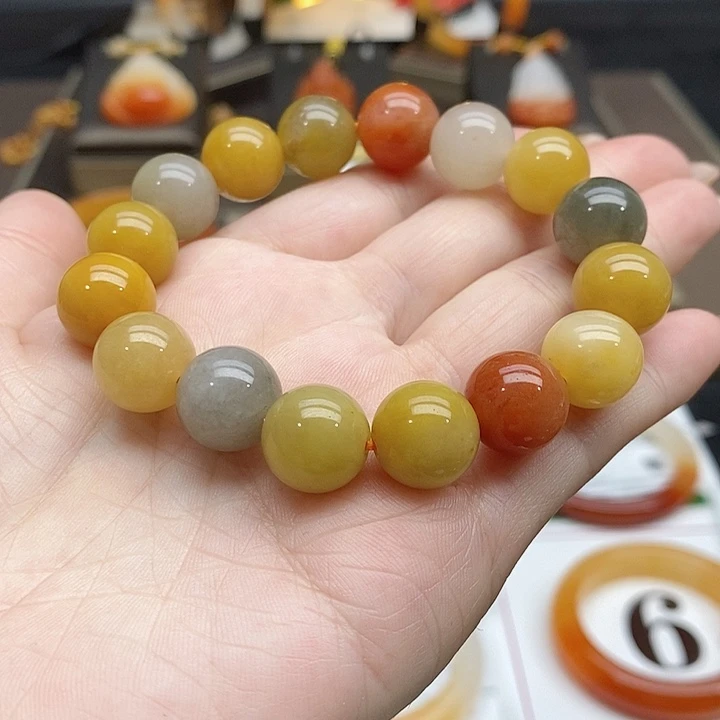 石英质玉（黄龙玉）未镶嵌手串