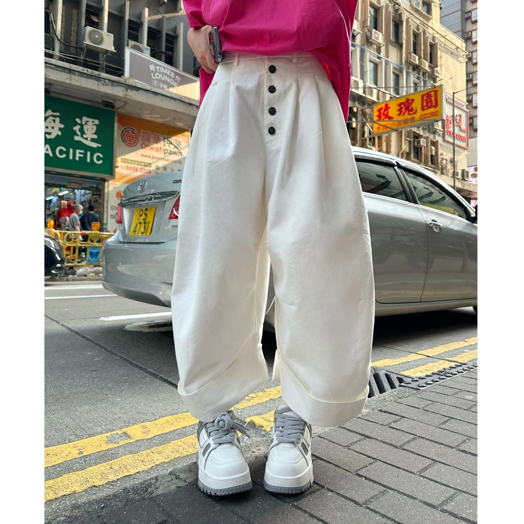 【陶格】百搭藏肉排口设计灯笼长裤25A1K970