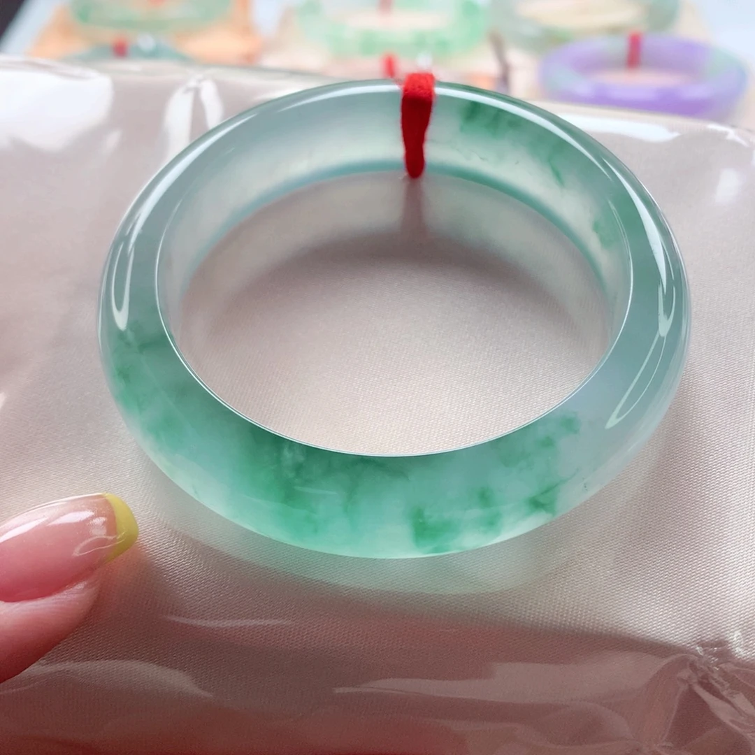 翡翠未镶嵌手镯51.3 宝藏毕业绝美意境兰花 灵