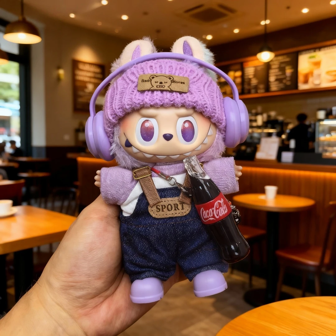 三代3.0幸运紫色labubu娃衣一代荔枝莓莓拉布布衣服前方高能替换