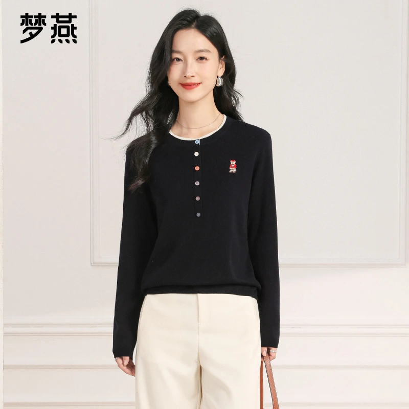 梦燕春秋女时尚百搭气质大方宽松休闲舒适简约长袖毛衣AC13B5042