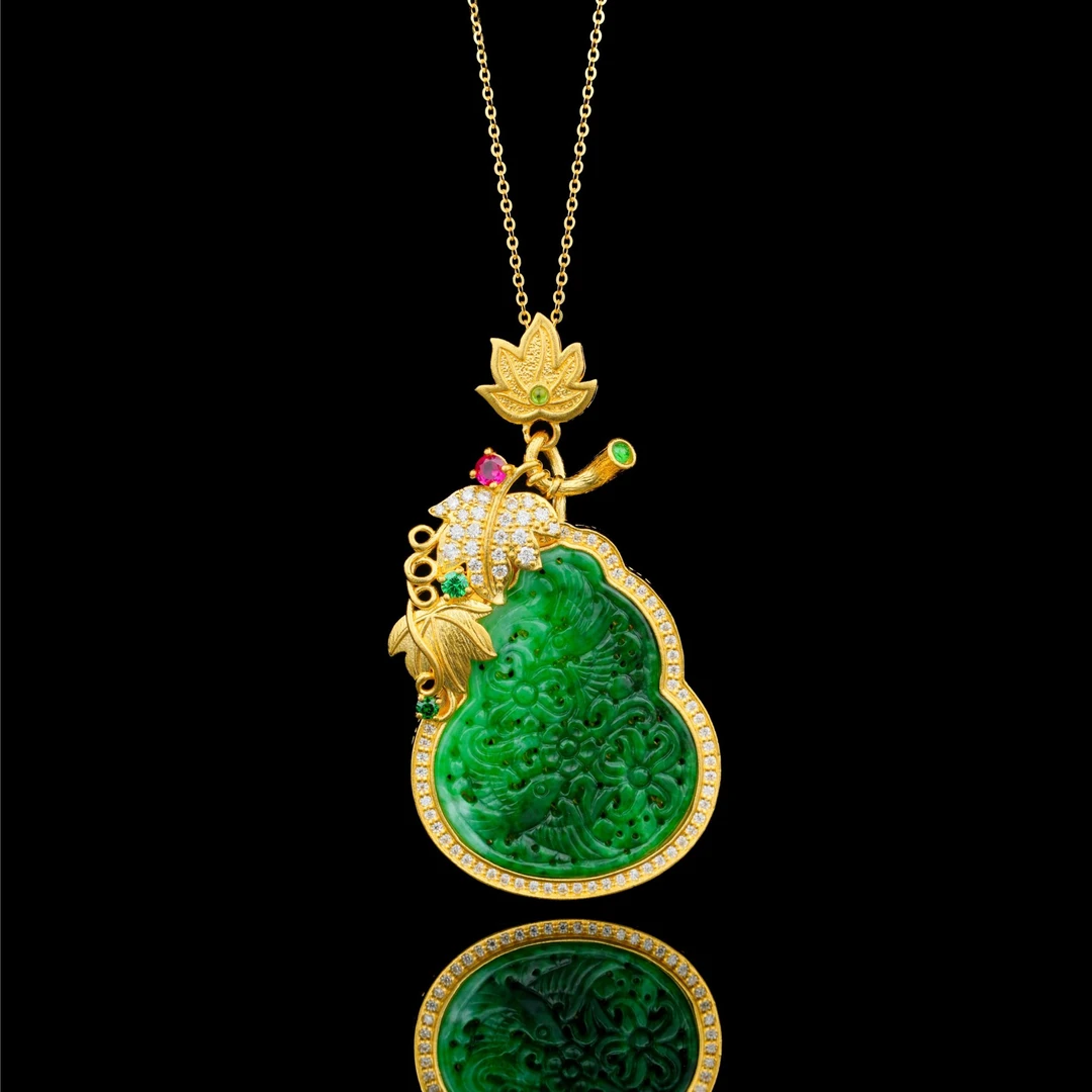 ZOCAI/佐卡伊【传世之美】古法黄金足金新款福禄吊坠