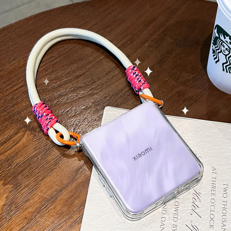 适用小米mixflip2手机壳新款折叠屏MIX Flip2外壳保护套斜挎挂绳