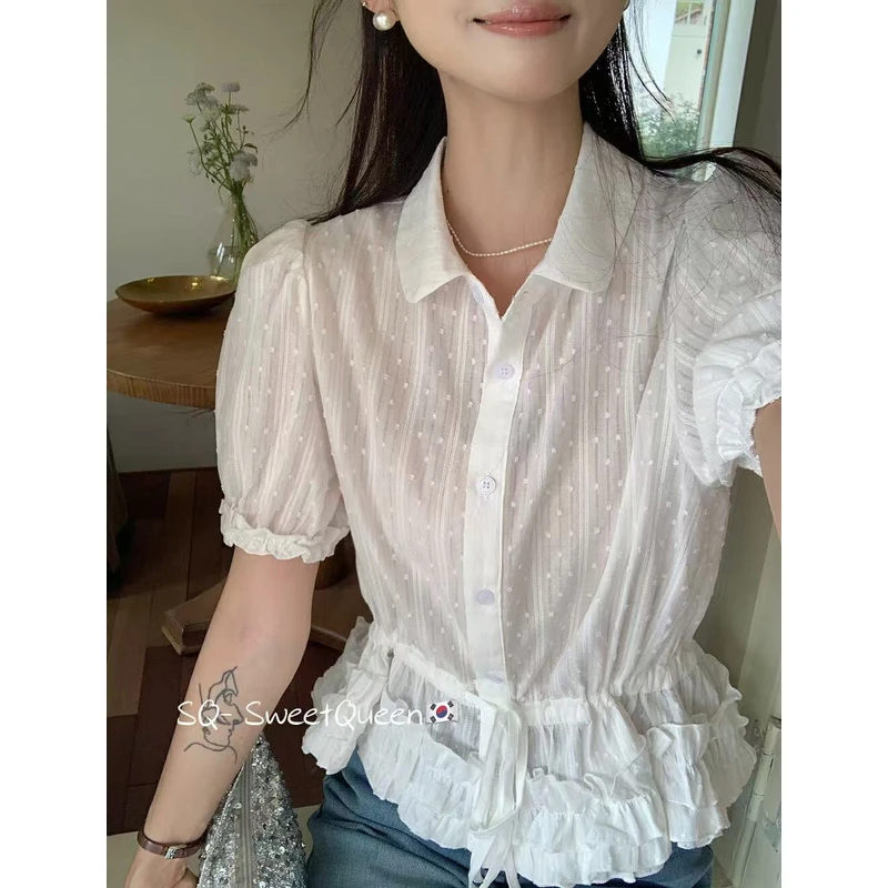 2025夏季新款百搭时尚气质显瘦设计感减龄短袖衬衫